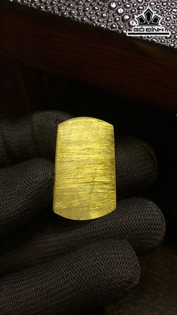 Mặt Dây Chuyền Đá Thạch Anh Tóc Vàng Cao 33 Ngang 20,6 Sâu 7,7 (mm) 9,7gr