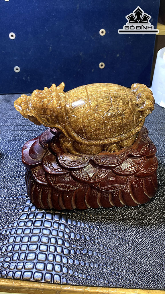 Tượng Long Quy Đá Thạch Anh Tóc Nâu Cao 144 Ngang 77 Sâu 60 (mm) 822gr