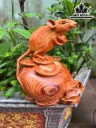 Tượng Chuột Phong Thủy Gỗ Cẩm Cao 21 Ngang 17 Sâu 15 (cm)