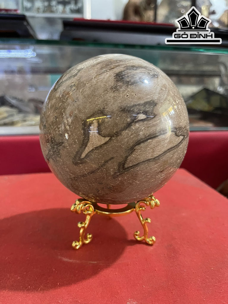 Bi Cầu Gỗ Hóa Thạch Đường Kính 12 (cm) 1,1kg