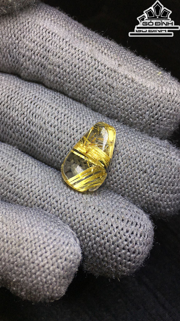 Mặt Dây Chuyền Đá Thạch Anh Tóc Vàng Cao 16,7 Ngang 10,6 Sâu 6 (mm) 1,5gr