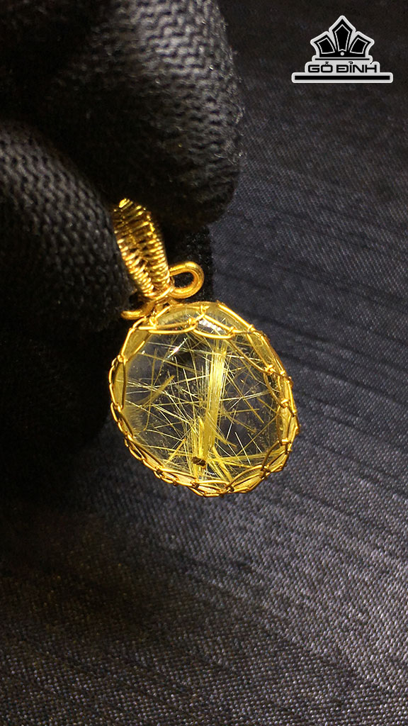 Mặt Dây Chuyền Đá Thạch Anh Tóc Vàng Cao 20,3 Ngang 16,5 Sâu 6,4 (mm) 4,4gr