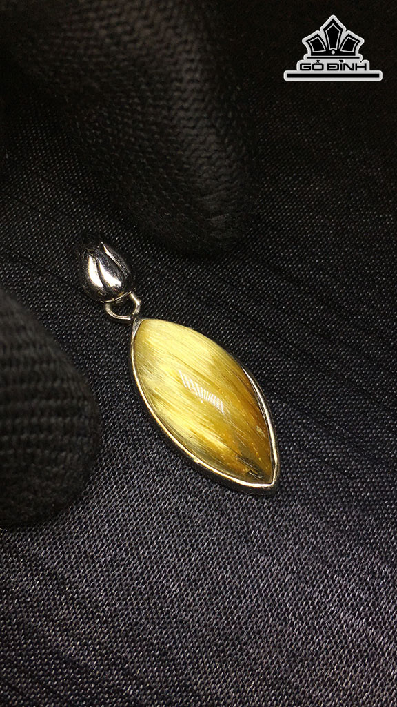Mặt Dây Chuyền Đá Thạch Anh Tóc Vàng Cao 21,1 Ngang 11 Sâu 7,1 (mm) 3,7gr