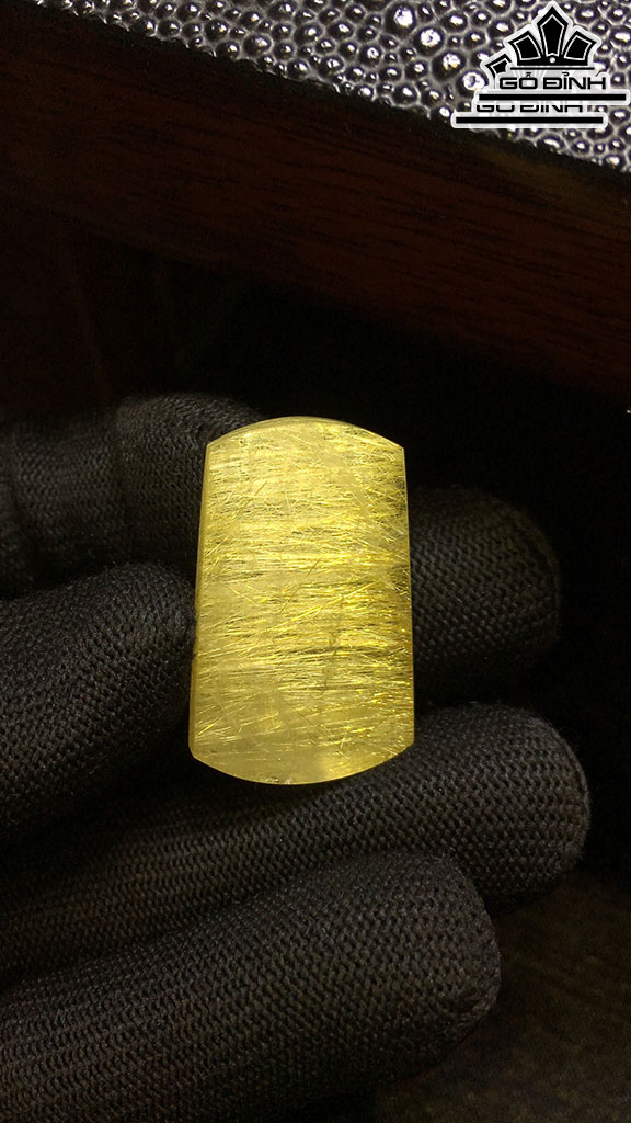 Mặt Dây Chuyền Đá Thạch Anh Tóc Vàng Cao 33 Ngang 20,6 Sâu 7,7 (mm) 9,7gr