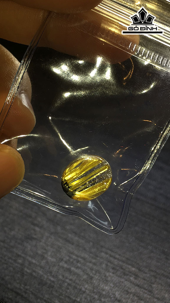 Mặt Nhẫn Đá Thạch Anh Tóc Vàng Cao 12,6 Ngang 10,2 Sâu 6,9 (mm) 1,5gr