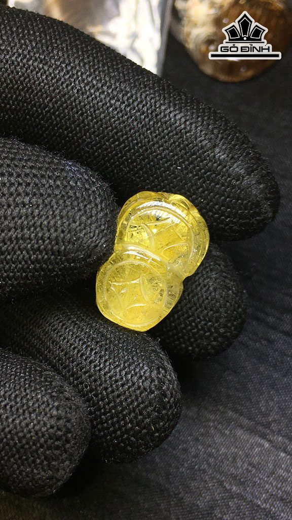 Tỳ Hưu Đá Thạch Anh Tóc Vàng Cao 20 Ngang 13,6 Sâu 11,2 (mm) 5,3gr