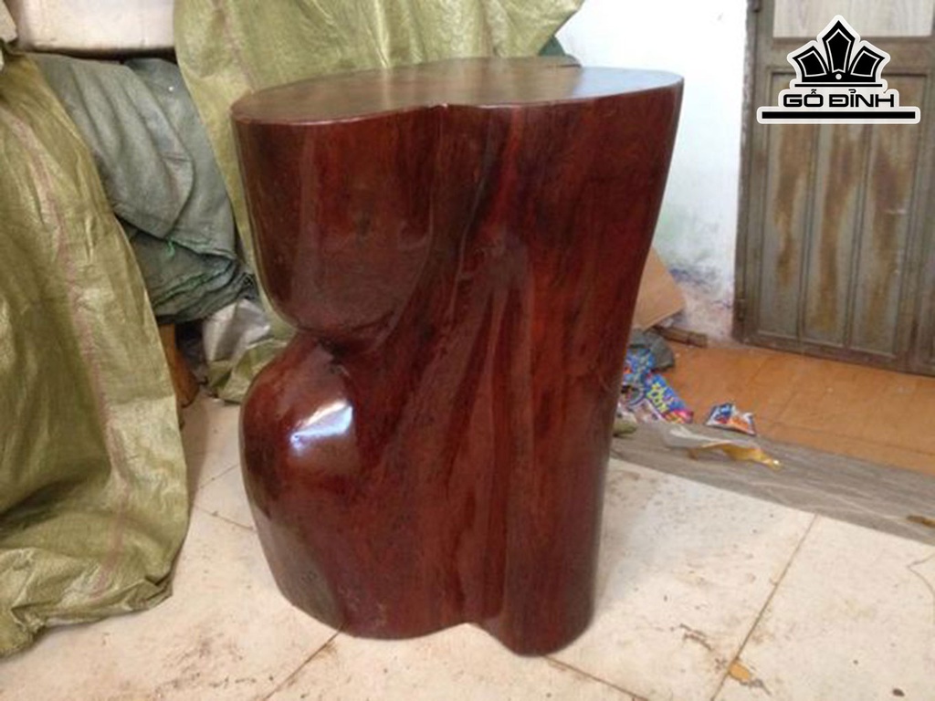 Đôn Gỗ, Đôn Gốc Cây Gỗ Hương Cao 59 Ngang 52 Sâu 48 Mặt 44-41 (cm) DH805