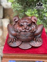 Tượng Cóc Ngậm Tiền Gỗ Trắc Cao 20 Ngang 25 Sâu 31 (cm)