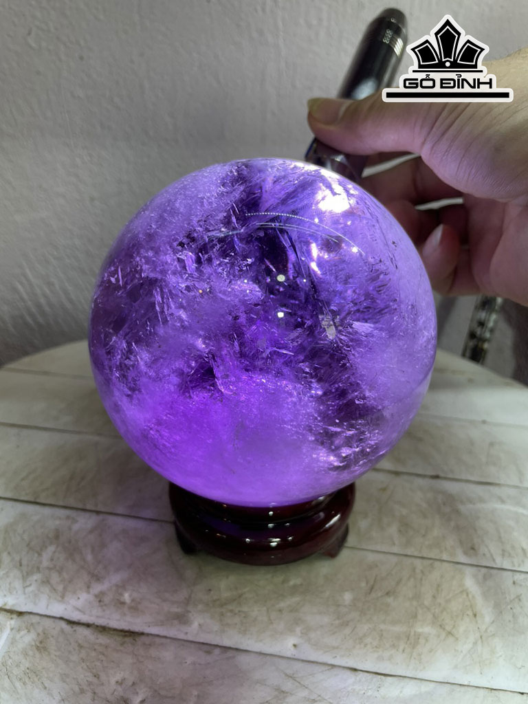 Bi Cầu Đá Thạch Anh Tím Đường Kính 12,5 (cm) 3kg