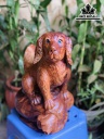 Tượng Chó Gỗ Cẩm Cao 32 Ngang 22 Sâu 20 (cm)