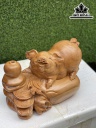Tượng Heo Gỗ Ngọc Am Cao 25 Ngang 35 Sâu 17 (cm)