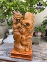 Tượng Nhất Long Chấn Bình Gỗ Hương Cao 70 Ngang 33 Sâu 15 (cm)