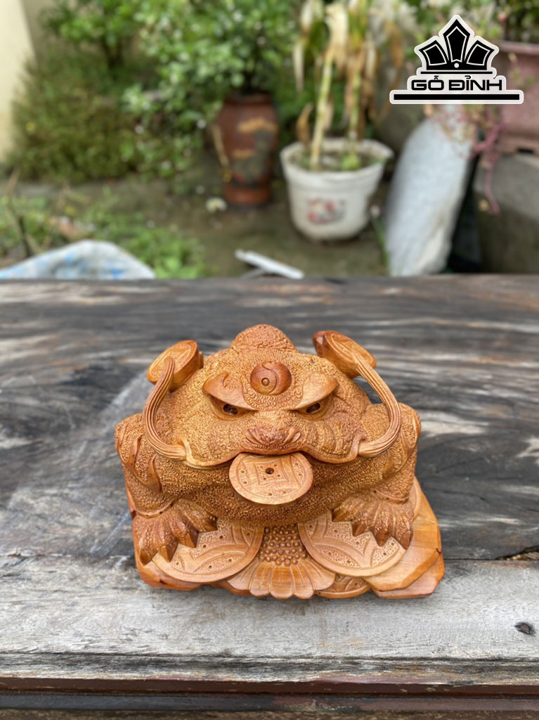 Tượng Thiềm Thừ Gỗ Hương Cao 17 Ngang 23 Sâu 20 (cm)