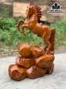 Tượng Ngựa Phong Thủy (Nhất Mã Phi Thiên) Gỗ Ngọc Am Cao 60 Ngang 45 Sâu 24 (cm)
