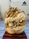 Tượng Báo Săn Mồi Gỗ Nu Nghiến Cao 47 Ngang 43 Sâu 25 (cm)
