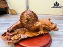Tượng Sư Tử Gỗ Hương Cao 27 Ngang 72 Sâu 21 (cm)