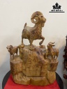 Tượng Dê Phong Thủy Gỗ Nu Xá Xị Cao 52 Ngang 38 Sâu 15 (cm)