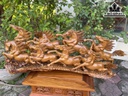 Tượng Bát Mã Gỗ Bách Xanh Cao 29 Ngang 79 Sâu 23 (cm)