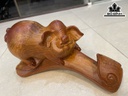Tượng Heo Gỗ Hương Cao 17 Ngang 30 Sâu 13 (cm)