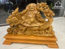 Tượng Phật Di Lặc Cưỡi Long Quy Cao 45 Ngang 54 Sâu 21 (cm)