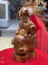 Tượng Chó Gỗ Cẩm Cao 42 Ngang 22 Sâu 16 (cm)