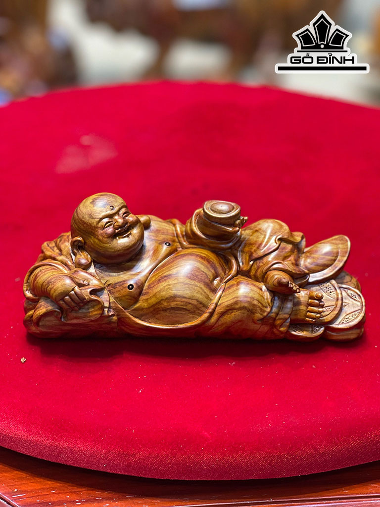 Tượng Phật Di Lặc Gỗ Sưa Cao 8 Ngang 19 Sâu 8 (cm)