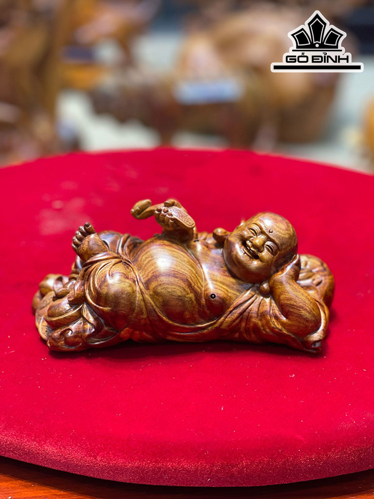 Di Lặc Gỗ Sưa Cao 9 Ngang 20 Sâu 9 (cm)