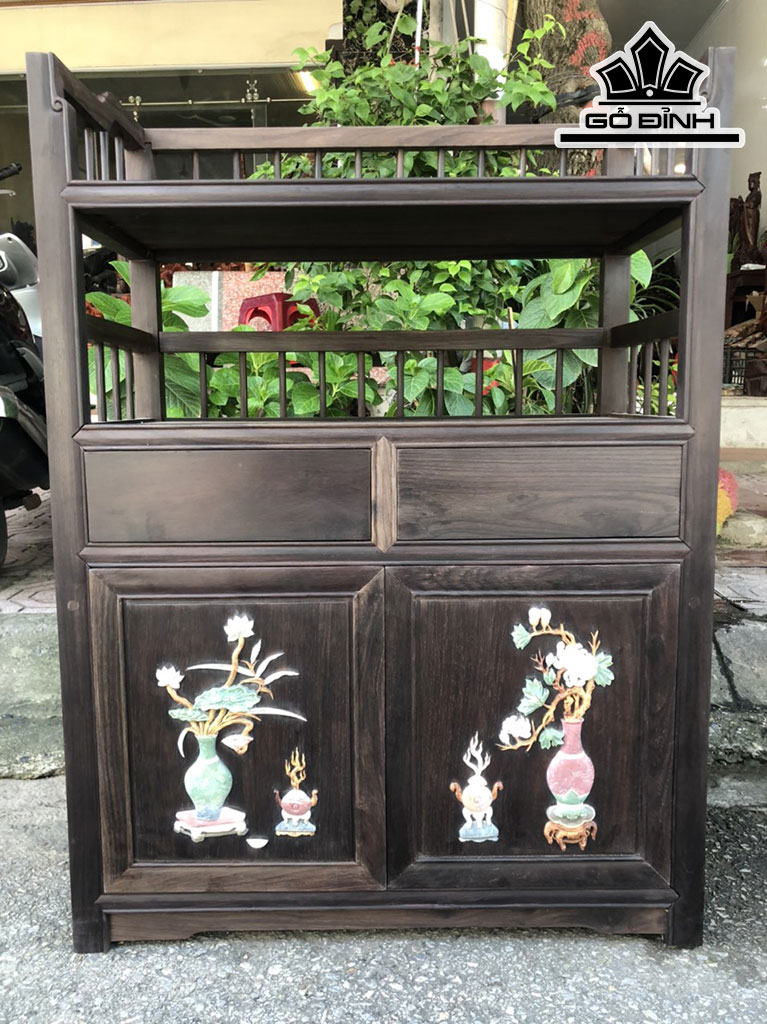 Tủ Trà Gỗ Trắc Cao 86 Rộng 62 Sâu 31 (cm)