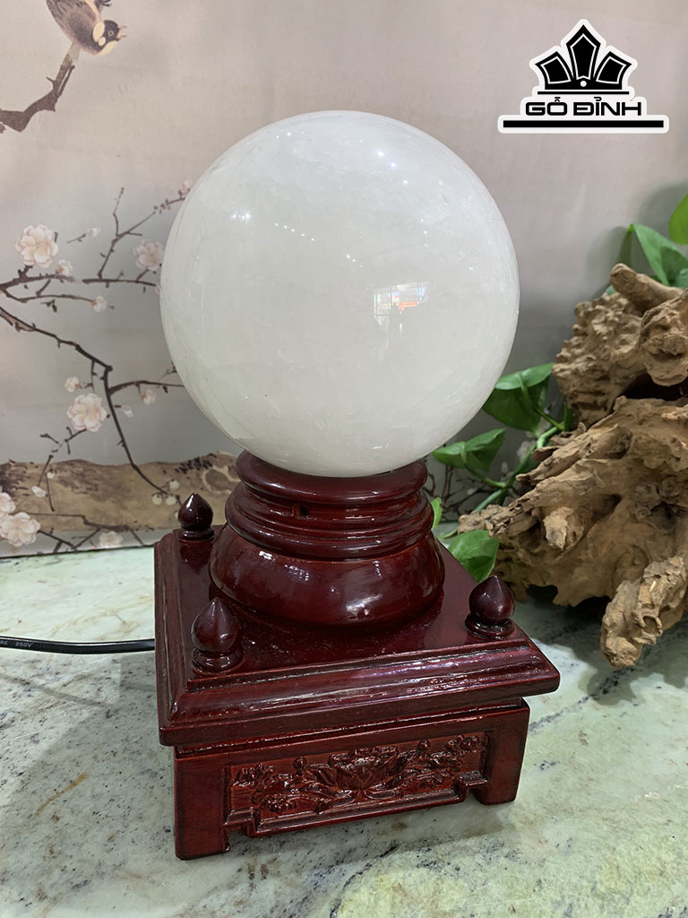 Bi Cầu Đá Thạch Anh Trắng Đường Kính 13 (cm) 3,3kg