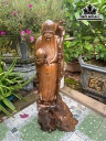 Tượng Ông Thọ Gỗ Bách Xanh Cao 60 Ngang 26 Sâu 15 (cm)