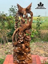 Tượng Chim Phượng Hoàng Gỗ Bách Xanh Cao 91 Ngang 32 Sâu 18 (cm)