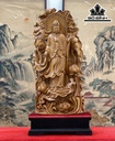 Tượng Phật Bà Quan Âm Gỗ Ngọc Am Cao 70 Ngang 33 Sâu 12 (cm)