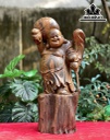 Tượng Phật Di Lặc Gỗ Bách Xanh Cao 55 Ngang 25 Sâu 22 (cm)