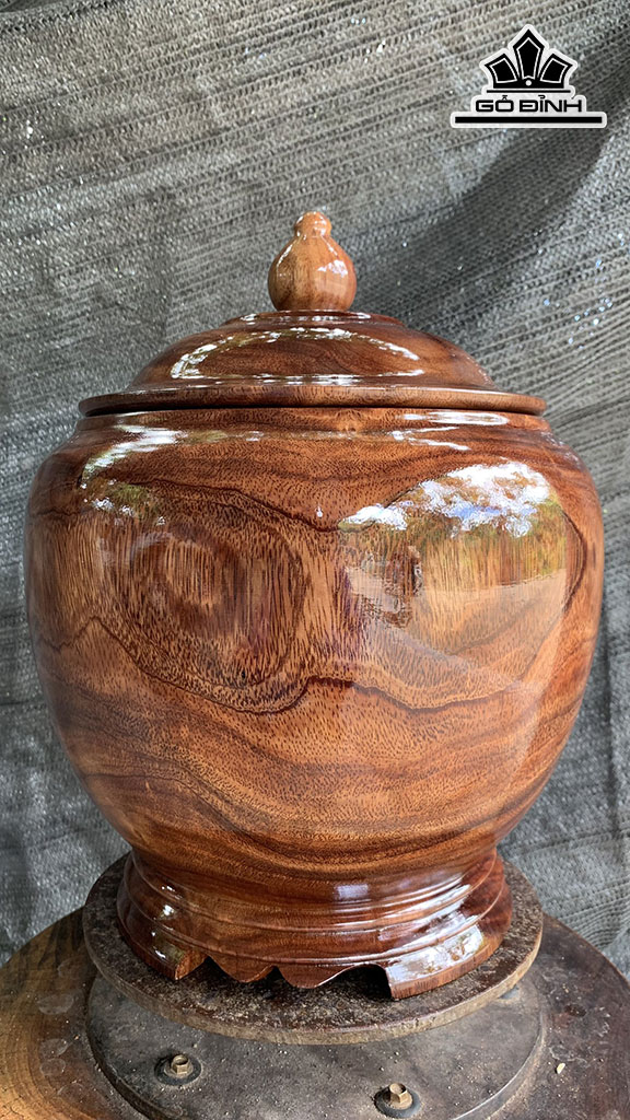 Bình Ủ Trà Gỗ Lim Cao 37 Đường Kính 30 (cm)