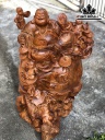Tượng Phật Di Lặc Tam Phúc Gỗ Hương Cao 72 Ngang 50 Sâu 43 (cm)