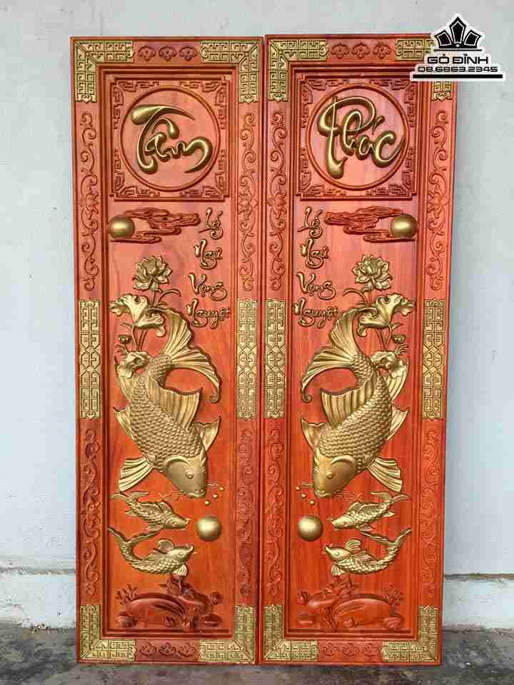 Tranh Cá Chép Gỗ Hương  Cao 100 Rộng 30 Dày 3 (cm)