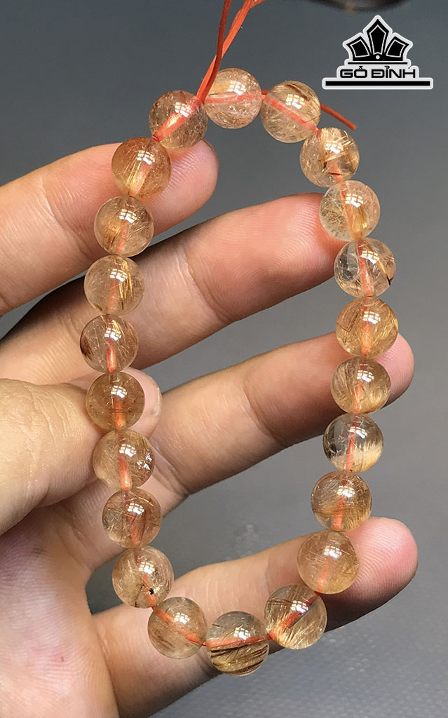 Vòng Tay Đá Thạch Anh Tóc Vàng Đường Kính Hạt 9,7 (cm) 24,4g