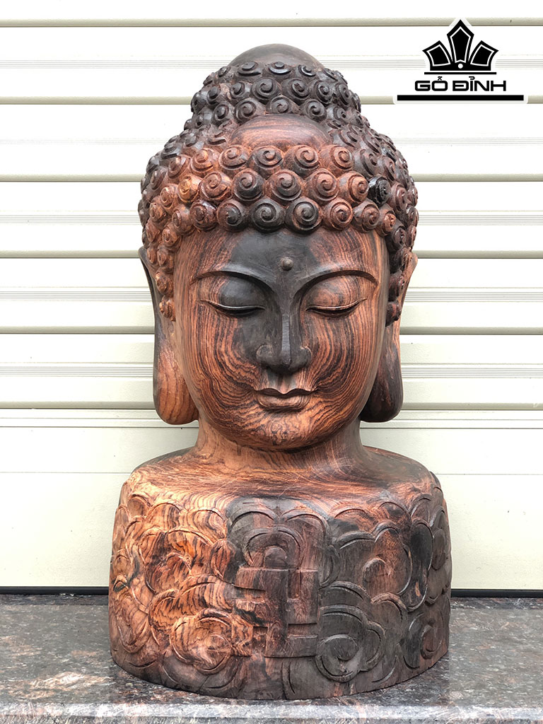 Tượng Diện Phật Tổ Gỗ Trắc Cao 37 Ngang 20 Sâu 20 (cm)