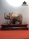 Tượng Tê Giác Gỗ Trắc Cao 14 Ngang 21 Sâu 10 (cm)