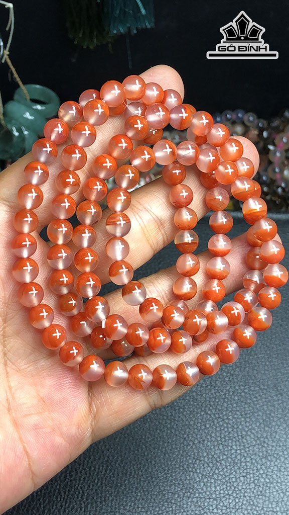 Chuỗi Đá Mã Não Đường Kính Hạt 7,4 (mm) 55gr