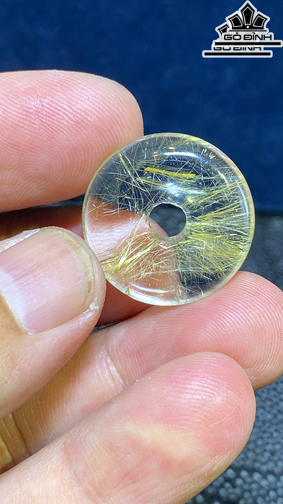 Đồng Điếu Đá Thạch Anh Tóc Vàng Cao 21,8 Ngang 6,3 (mm) 5gr