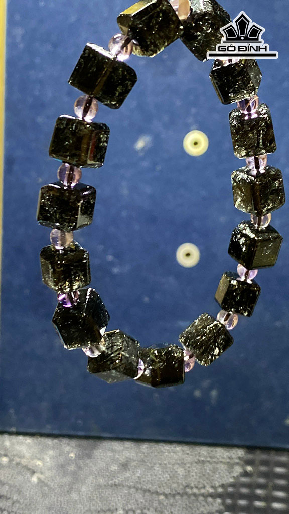 Vòng Tay Đá Thạch Anh Tóc Đường Kính Hạt 9 (mm) 25,6gr