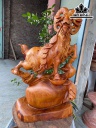 Tượng Dê Phong Thủy Gỗ Hương Cao 63 Ngang 38 Sâu 20 (cm)