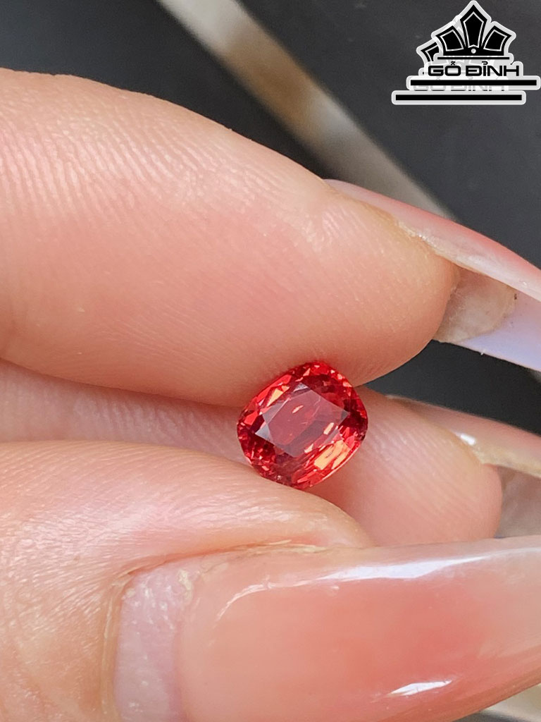 Viên Đá Spinel Đỏ Cam 1,3cts