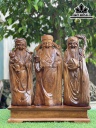 Tượng Phúc Lộc Thọ (Tam Đa) Gỗ Bách Xanh Cao 57 Ngang 18 Sâu 16 (cm)