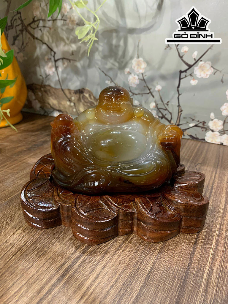 Di Lặc Đá Mã Não Cao 12 Ngang 8 Sâu 8.6(cm) 0,92kg