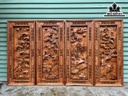Bộ Tranh Tứ Quý Gỗ Hương Cao 127 Ngang 55 Sâu 7 (cm)
