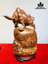 Tượng Bò Tót Gỗ Cẩm Cao 39 Ngang 35 Sâu 17 (cm)