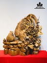 Tượng Gia Đình Gà Gỗ Bách Xanh Cao 72 Ngang 70 Sâu 28 (cm)
