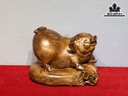 Tượng Heo Gỗ Hương Cao 22 Ngang 31 Sâu 21 (cm)